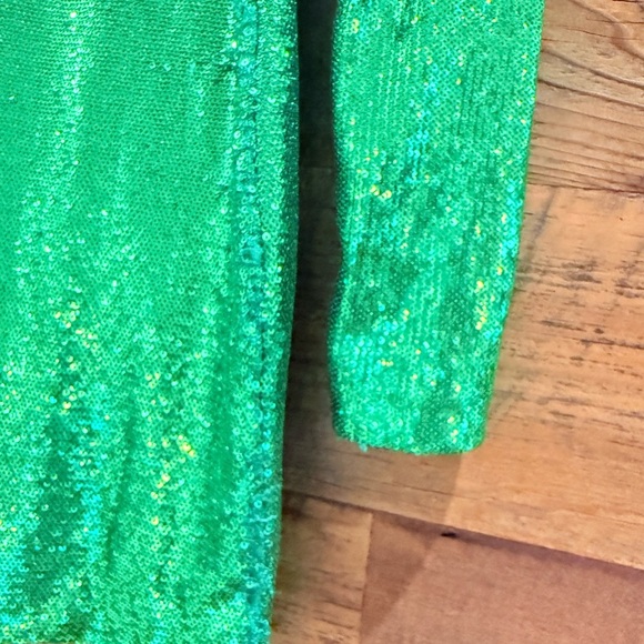 Bardot Alessia Emerald Sequin Long Sleeve Mini Dress - Picture 2 of 16